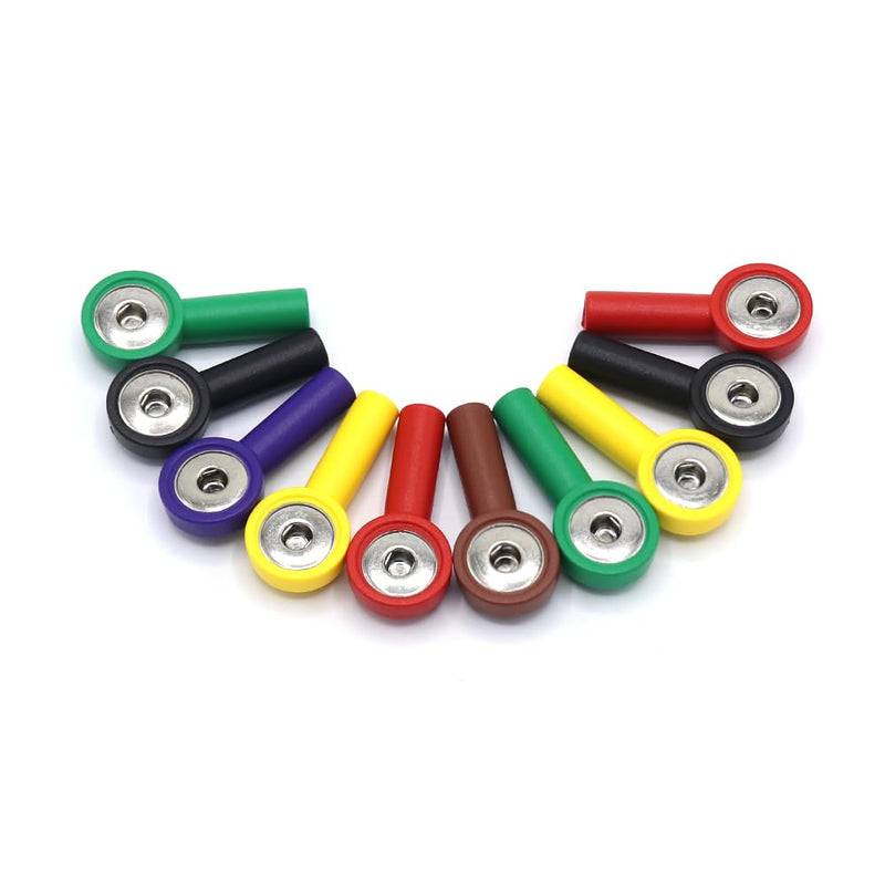 Skmeditec 10pcs ECG/ECG Banana Snap Adapter for Electrode Multicolored Multi-Coloured