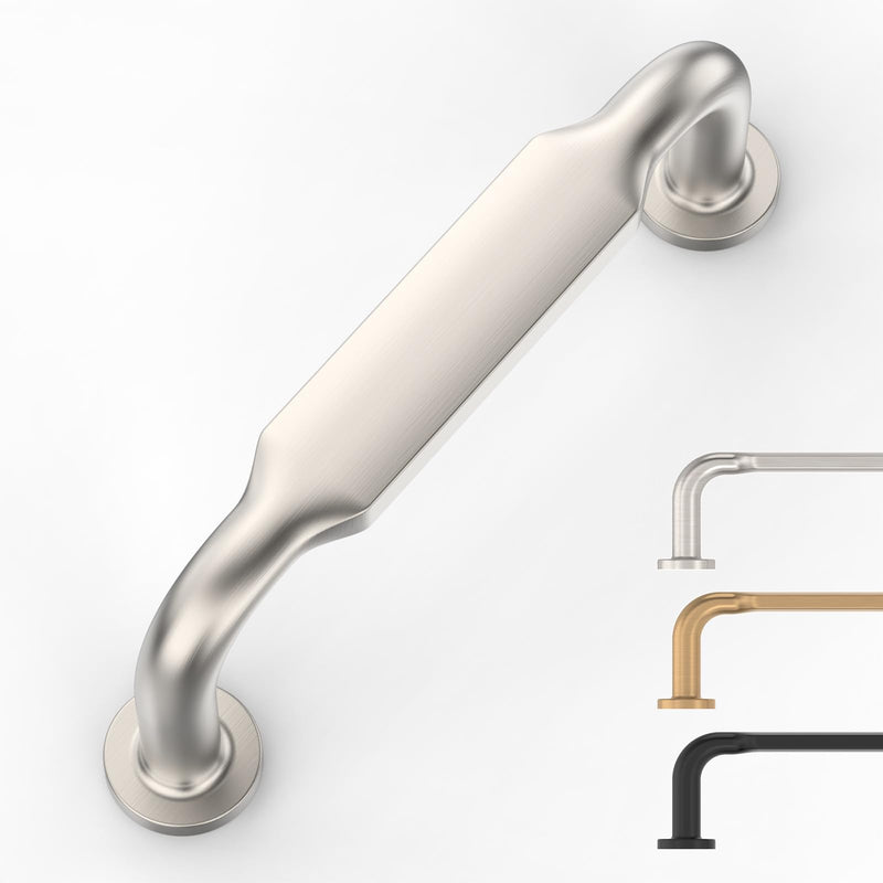 9BUILD 10 Pack Brushed Satin Nickel Cabinet Pulls 3 Inch Cabinet Handles - Kitchen Cabinet Hardware and Cupboard Handles 3"/76MM Hole Center