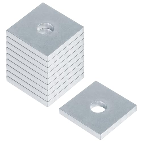 10 Pack Heavy Duty Squares Washer for 1/2" Bolt, 2" x 2",7/32" Thick 50 millimeters