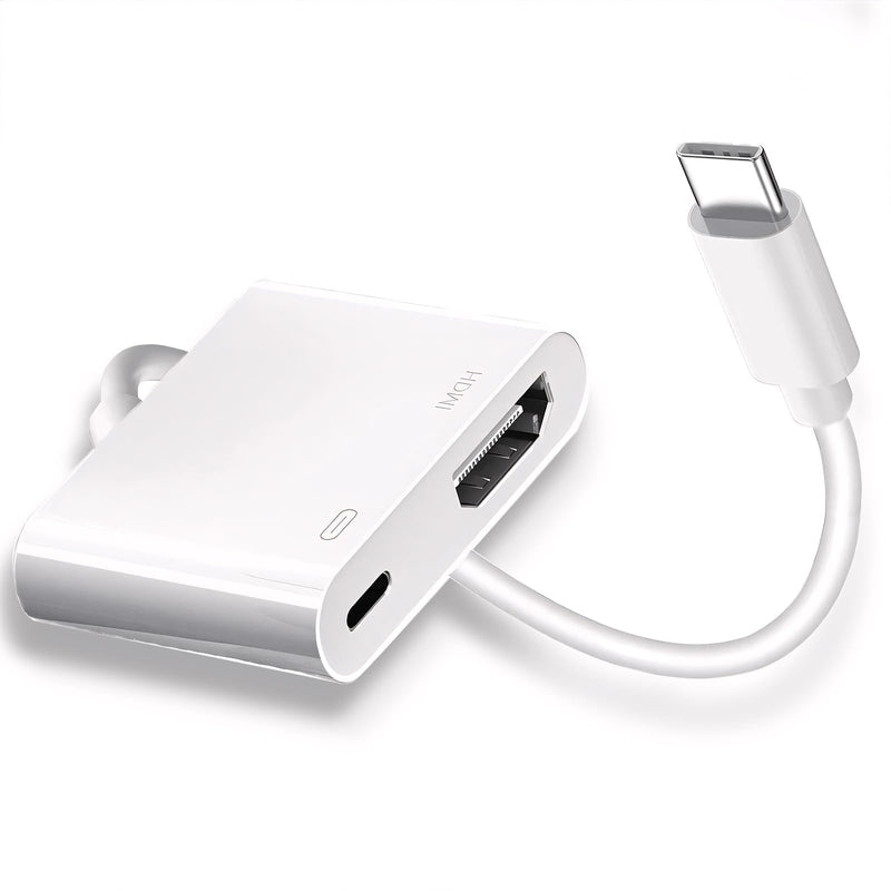 USB C to HDMI to iPhone 15 HDMI adapter to TV, 4K@60Hz USB C to HDMI Adapter with Charging Port, iPhone to HDMI to USB C Adapter Compatible for iPhone 16/15 Series/iPad Pro/Galaxy to HDTV Projector