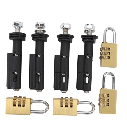 Mounting Pins for Recovery Boards, 4PCS 17mm Traction Boards Mounting Pins with Padlock for MaxTrax MKII Recovery Boards, Mounting Pins Kit Anti Theft Safety Pins Kit
