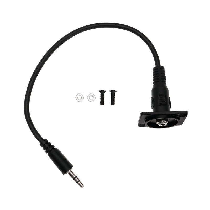 ECSiNG 1Pc 3.5mm TRS Panel Mount Audio Adaptor Male to Female Audio Adapter Extender with Screws and Nuts for Smartphone Laptop Tablet 200mm