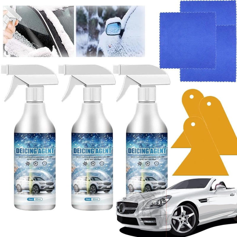 3Pcs Deicing Agent for Car Windshield, 60ml De-Icers for Car Windshield Defroster, Melting Spray, Window Snow Spray, Deicing Spray, Melting Spray, Auto Windshield Defroster Deicing Spray