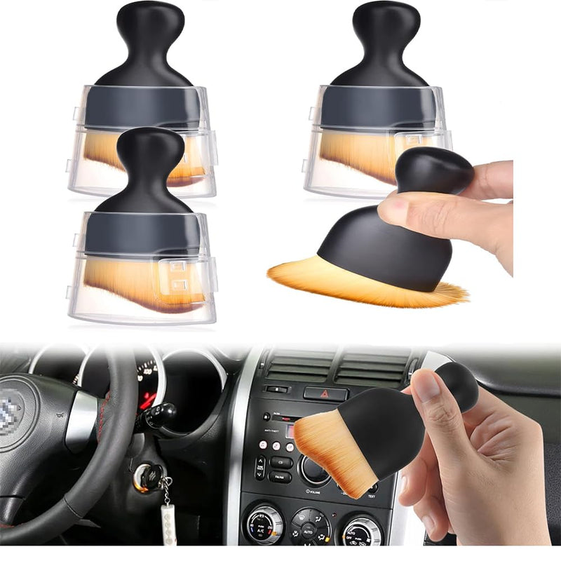 4 Pack Car Interior Cleaning Soft Brushes， Car Interior Beauty Brush，Car Interior Dusting Brush，Suitable for Cleaning Car Interior or Exterior，Air Conditioning Vents， Leather，Computers