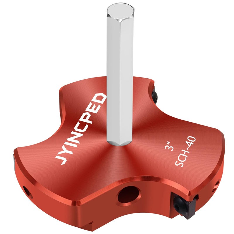 3 Inch PVC Pipe Reamer with Triple Blade,PVC Fitting Saver Socket Saver Plumbing Tool, 3" Plastic Pipe Fitting Reamer for Schedule 40 CPVC ABS Fitting Hub, Fit Standard 1/2" Drills 3 Inch