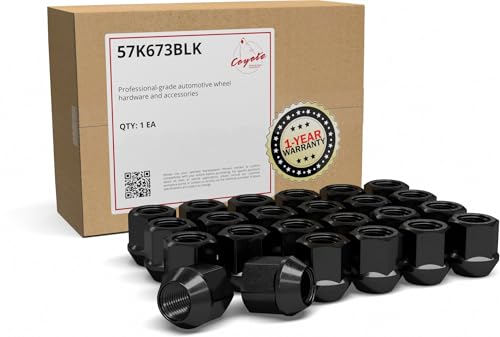 Wheel Accessories Parts 24 Pcs M14x2 14x2 Thread OE Bulge Acorn Lug Nuts 1" Long Black 13/16" 21mm Hex Fits Ford F-150 Expedition Transit｜ Lincoln Navigator M14 x 2.0 Ford F-150 2004
