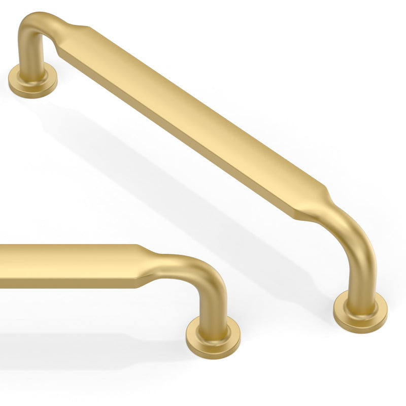10 Pack Brushed Gold Cabinet Pulls 5 Inch(128mm) Kitchen Cabinet Handles Solid Zinc Alloy Cabinet Hardware Drawer Pulls 5" Hole Center 10