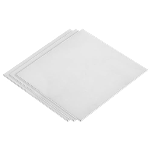 uxcell 3Pcs GR2 Titanium Plate Sheet, 200x200x2mm Titanium Alloy Metal Sheet for Industrial Machinery Metalworking (8"x8"x0.08") 8"x8"x0.08" 3