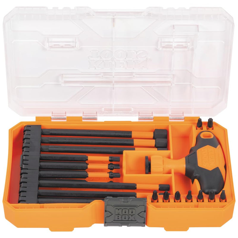 Klein Tools 33804 ProFlex Impact-Rated Interchangeable Ratcheting T-Handle Set, Torsion Zone, Magnetic Bit Holder, SAE, Metric, TORX (Pack of 1)
