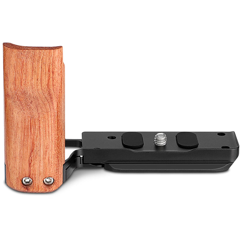 Leftfoto ZV-E10II Handgrip L-Shape Bracket with Rose Wooden Grip for Sony Alpha ZV-E10II Camera with Built-in Bottom Arca Quick Release Plate,Black Black