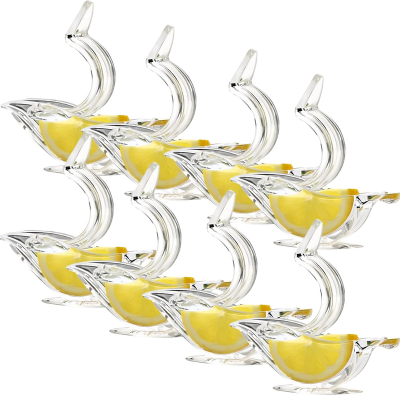 New Acrylic Manual Lemon Slice Squeezer, Portable Transparent Fruit Juicer, Elegance Bird Shape, Hand Juicer for Orange Lemon Lime Pomegranate (4Pcs) (8Pack) 8Pack