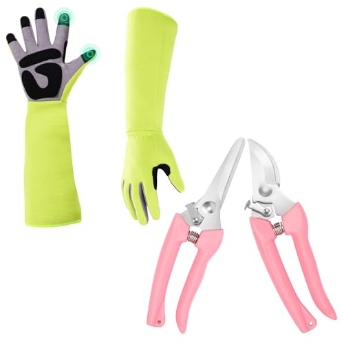 premium pruning shears & gardening gloves set