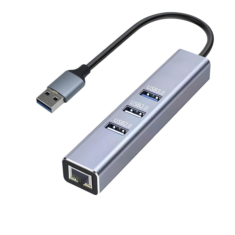 USB to Ethernet Adapter 3-Port USB Hub with RJ45 Ethernet Support Windows, Mac OS, Surface Pro, Linux, Chromebook and More A