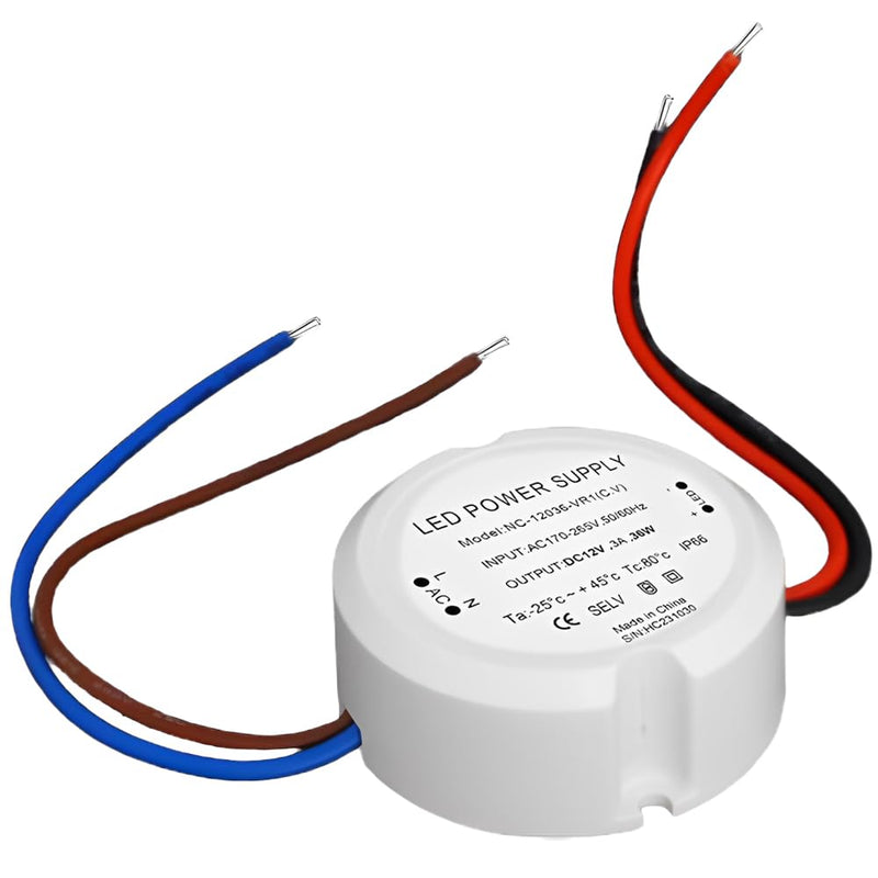 LED Transformer 12 V 36 W 3 A, Transformer 230 V to 12 V, LED Power Supply Driver Power Supply, Mini Power Supply 12 V, Mini Ultra Thin IP66 Driver for Lamps