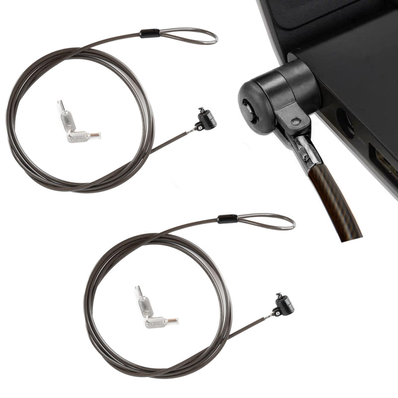 2 Pack Laptop Lock,Hardware Security Cable Lock,Tablet Locking Cable,2 Keys Sturdy Steel with 6.6 Feet Cable,for Samsung Lenovo Android and All Other Notebooks and Tablets ，Black black-key-2 pack