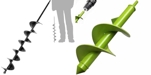 TCBWFY 3x24 Inch Auger Drill Bit for Planting - Easy Planter Garden Auger - Bulb & Bedding Plant Augers,TCBWFY 4"x12" Auger Drill Bit for Planting Digging Holes,Garden Plant Flower Bulb Auger