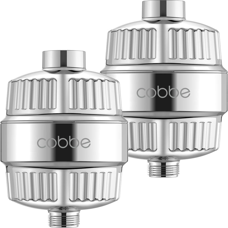 Cobbe HD HEAVY DUTY High Output Shower Filter 2 Pack – 99% REMOVAL Shower Head Filter for Hard Water, Heavy Metals, Chlorine and Harmful Substance, Improve your skin and hair - Chrome Shower Filter X 2 1. Chrome X 2