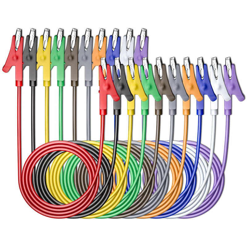 Goupchn Alligator Clips Electrical Test Leads, 10 Colors | 10PCS, Dual Ended Crocodile Clips, Jumper Wires, Circuit Connection, Electrical Testing Ten Colors