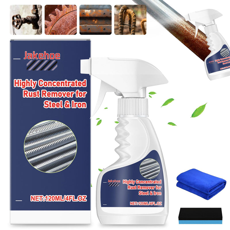 Heavy-Duty Metal Rust Remover,Powerful Rust Removal,Rust Stain Remover Heavy Duty,Anti-Rust Converter Spray,Stainless Steel Rust Remover,Multipurpose Rust Remover Spray for Various Metals (120ml)