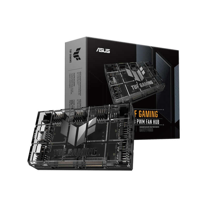 ASUS TUF Gaming ARGB PWM Fan Hub (Connects six case Fans, PWM Fan and RGB Connector, Clear Power and Operation Indicators, Stable Dual SATA Power Support), 2 Year Warranty PWM ARGB Fan Hub|Black