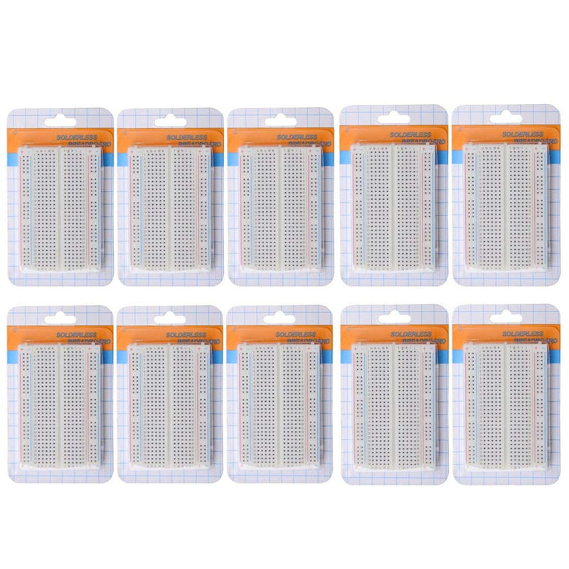 Hailege 10pcs 400 Ties Mini Solderless Breadboard Universal 400 Contacts Solderless Breadboard 400 Points Prototyping Shield