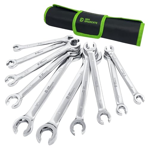Der Erwachte Flare Nut Wrench Set, Standard & Metric, 10-Piece Silver 10PC SAE&Metric(Flare Nut)