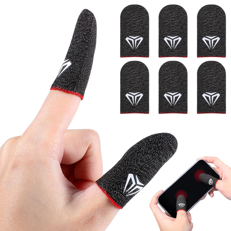 6 Packs Mobile Gaming Finger Sleeve Silver Fiber Anti Sweat Thumb Sleeve Thin Breathable Smooth Game Controller Finger Cover Phone Touchscreen Finger Protectors Accessories for Gamer
