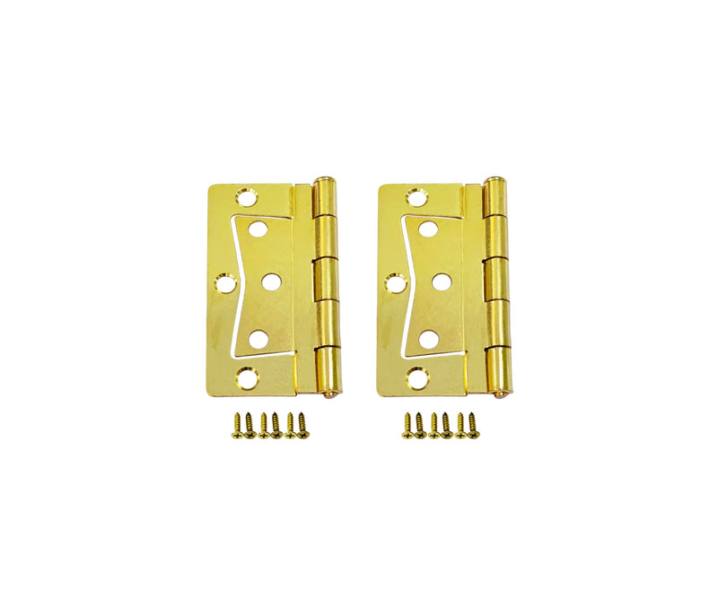 QCAA Heavy Non-Mortise Butterfly Hinge for Mobile Home/RV,3.5", Removable Loose Pin, Brass Plated, 12 Pack, Made in Taiwan