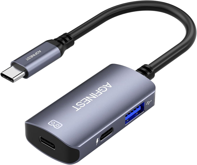 USB C to AR Glasses with Charging Adapter Enables Multi-Screen Enhanced 3D 4K@60Hz PD 100W Compatible for iPhone 15/16 Viture/Rokid/Xreal AR Glasses (USB2.0+ USB C) USB2.0+ USB C