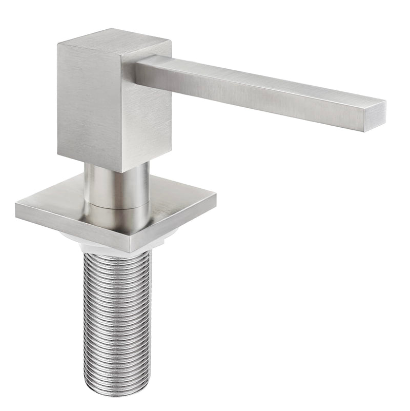 All Brass Built in Soap Dispenser for Kitchen Brushed Nickel Deck Mounted Sink soapdispenser with 17OZ Above The Counter Refillable PET Bottle Brass Pump Head Dish Soap Dispenser