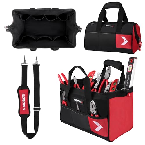 ARROW 14" Heavy Duty Tool Bag with Reflective Band, Tool Organizer Bag 14 Inch
