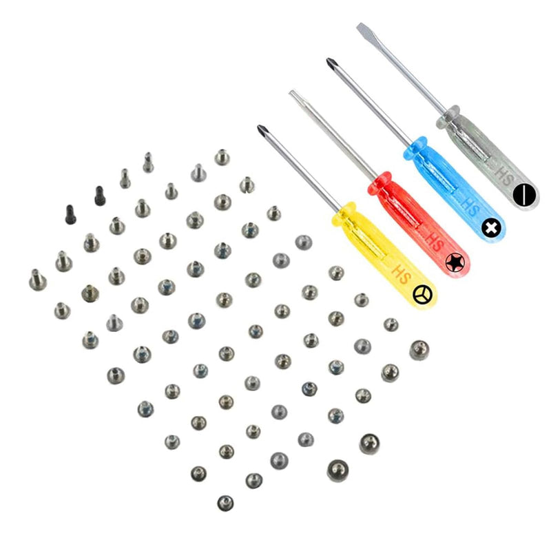MMOBIEL Screw Set for iPhone 13 – Complete Full Screw Set Replacement - Comprehensive Repair Kit Includes Pentalobe Bottom Screws in Black, Silver and 4 Screwdrivers