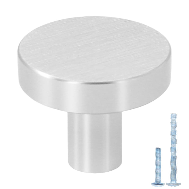24 Pack Brushed Nickel Cabinet Knobs Dresser Knobs, Solid Kitchen Cabinet Knobs Drawer Knobs, Round Single Hole Knob for Cabinets and Drawers 24 Pack
