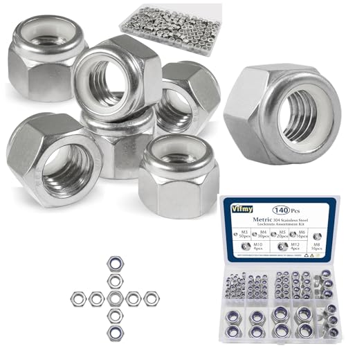 35 Pack 3/8"-16 Inch Locknuts & Vifmy Locknuts Assortment Kit 140Pcs