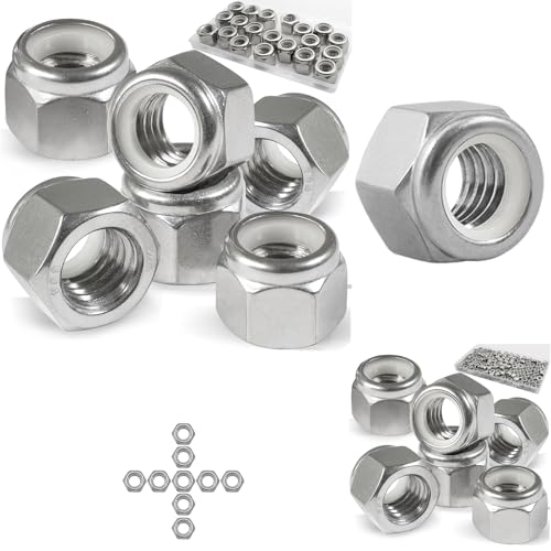 20 Pack 1/2"-13 Inch Locknuts & Vifmy 110 Pack 1/4"-20 Inch Lock Nuts