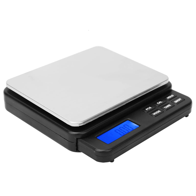 Digital Scale High Precision Mini Electric Scale with Blue Backlight 1000G/0.01G for Kitchens, Laboratories (BLACK) Black
