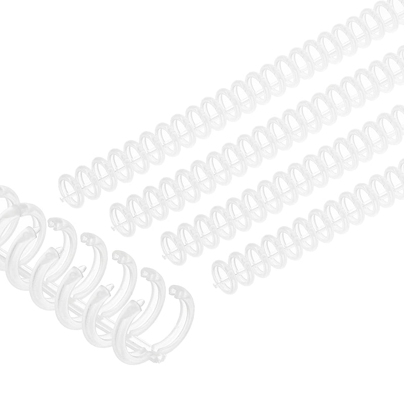 PATIKIL 12mm(1/2") Plastic Spiral Binding Coils, 50 Pcs Binding Spirals 85 Sheet Capacity 3:1 Pitch Binding Spirals for Binding Paper Sheets, Transparent White