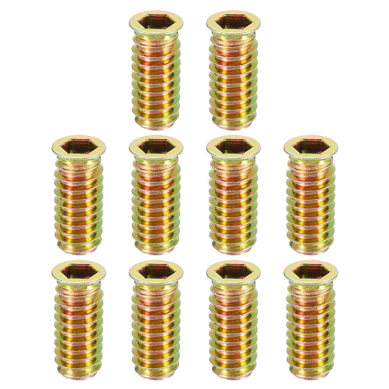 uxcell Wood Furniture M8x30mm Threaded Insert Nuts Interface Hex Socket Drive 40pcs 40