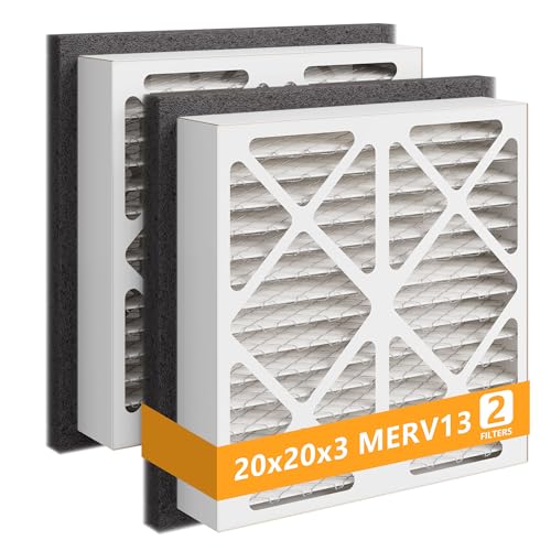 2 Pack 20x20x3 MERV 13 Pleated Air Filter for Zephyr VGF Series 20x20x3