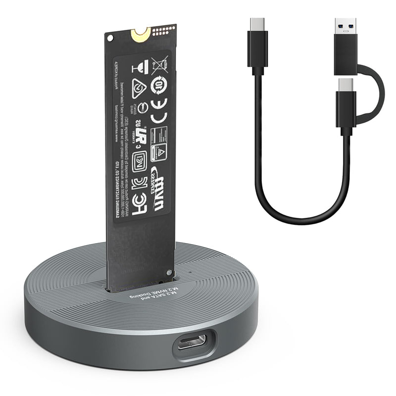 M.2 NVMe & SATA to USB C Adapter, SSD Docking Station, M.2 SSD to USB A and Type C M.2 (M Key, B+M Key) NVMe and SATA NGFF SSD Reader, SSD 2280 2260 2242 2230 22110 Dock