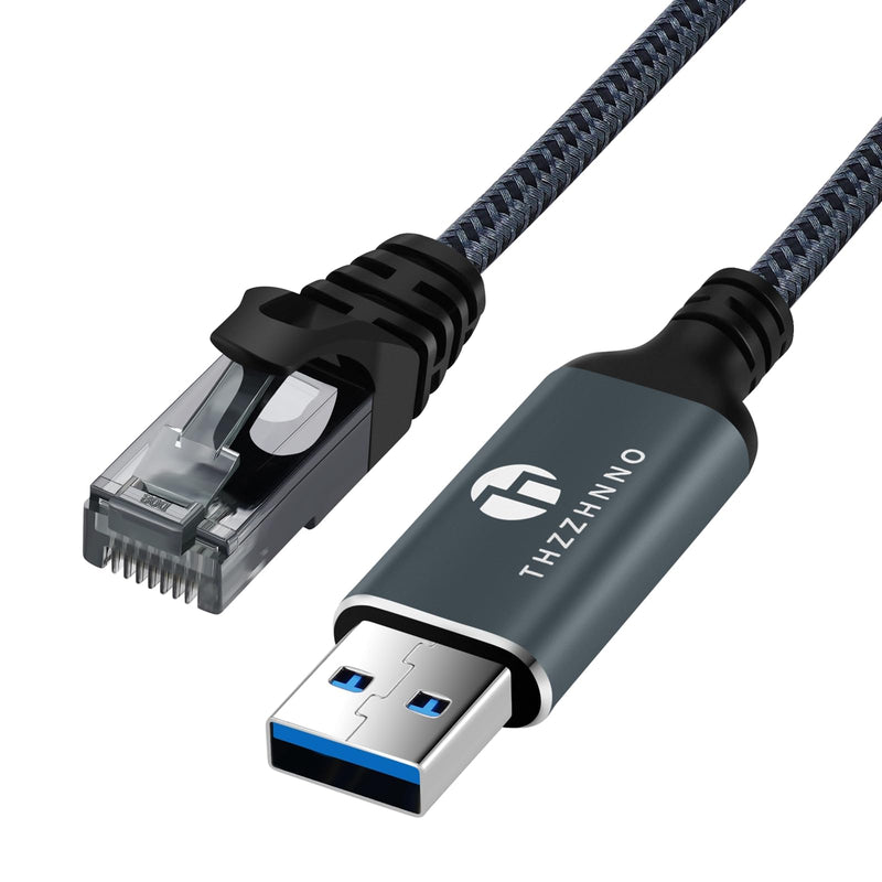 USB to Ethernet Cable 30FT, USB 3.0 A to RJ45 Male Cable Directly Connected Gigabit LAN Network, Compatible with Laptop, PC, MacBook, Switch, Windows 10/11, macOS, Linux USB A to Ethernet