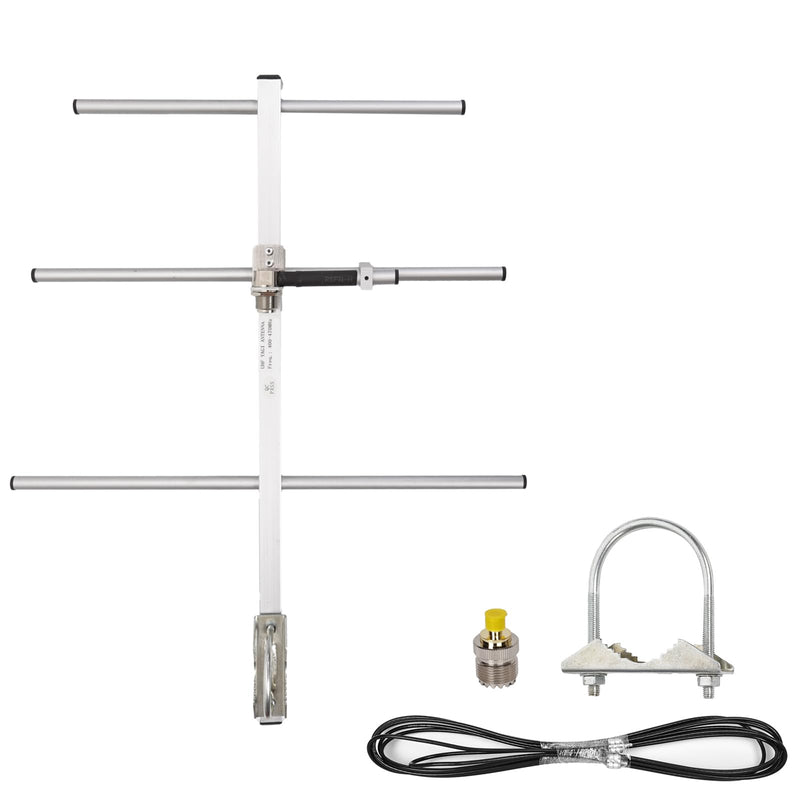 GMRS Yagi Antenna for 70CM UHF Dual Band 400-470Mhz Antenna Ham Walkie and High Gain 7DBI Outdoor Antenna for Ham Radio Transceiver Repeater SL16 Female Connector UHF Mobile FM Scanner