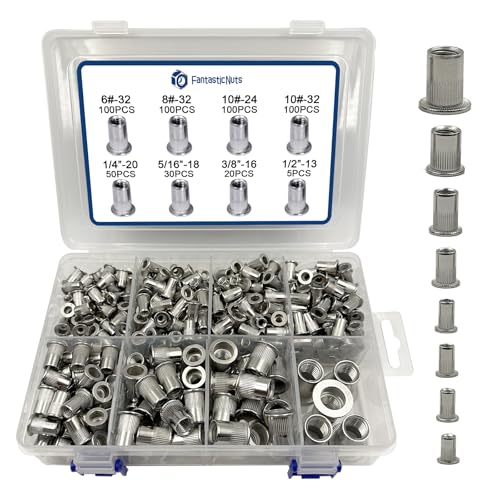 505 Pcs Stainless Steel SAE Rivet Nut Assortment Kit SAE-Stainless Steel-505pcs