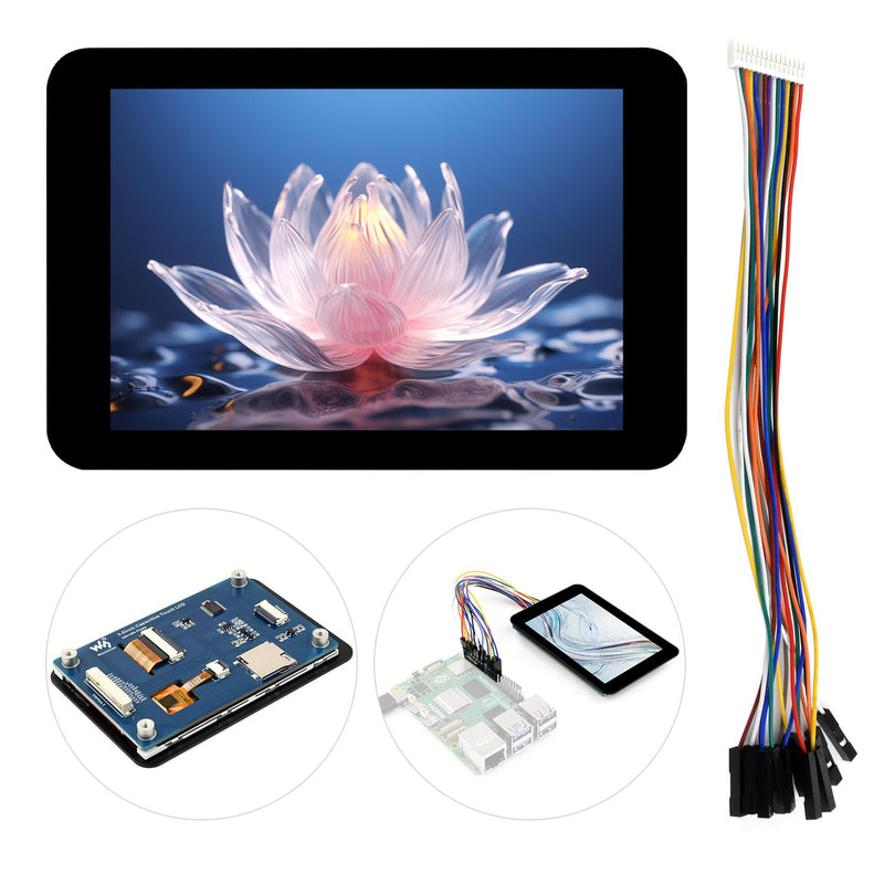 Waveshare 3.5 inch Capacitive Touch Display Module, Compatible with Raspberry Pi 5/4B/3B/Zero/Zero W/Zero 2W/Pico/Pico W/Pico WH// ESP32/Arduino, 320 × 480 Resolution, IPS Display