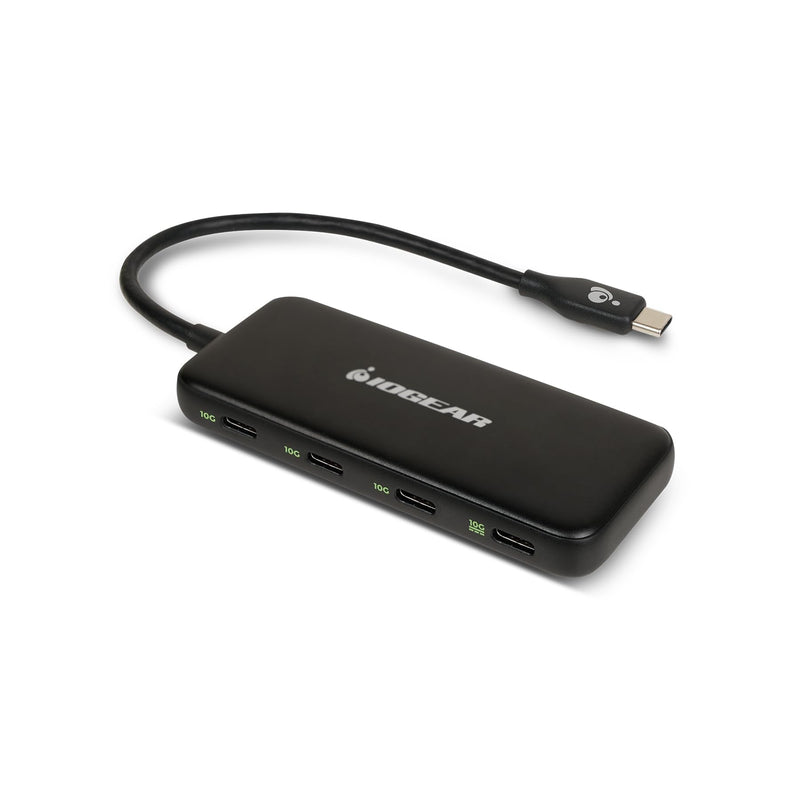 IOGEAR 4-Port USB-C Hub, USB 3.2 Gen 2 10Gbps, 100W Power Pass-Through, High-Speed USB-C Expansion Hub for SSDs, Hard Drives, Laptops, macOS, Windows (GUH3C4C)
