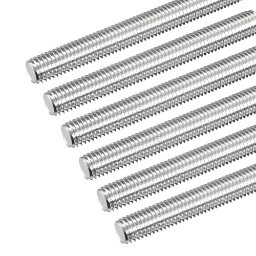 MECCANIXITY Fully Threaded Rod M12 x 200mm 1.75mm Thread Pitch 304 Stainless Steel Right Hand Threaded Rods Bar Studs 6 Pack M12x200mm