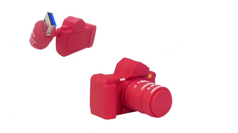 128GB USB 3.0 Flash Drive Cartoon Novelty Camera Memory Stick Silicone Rubber Pendrive Red 128GB 3.0