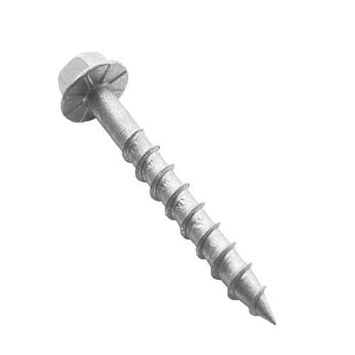 Connector Screws, #9 x 1-1/2" Heavy-Duty Joist Hanger Screws, 1/4" Hex Head with 0.370"-Dia, Replace 9112R500 10D Nails, Prem-Galvanized, Corrosion-Resistant and Wear-Resistant. (500-Qty) 500