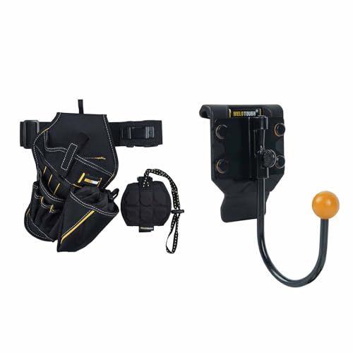 MELOTOUGH Impact Holster 3-in-1 Drill Holster Combo with Magnetic Wristband,Tool Belt Drill Holder, Tool Belt Hook,Tool Holster,Drill Belt Holder,Cordless Drill Holster Single(Right Handed)