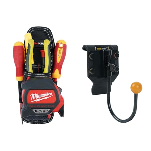MELOTOUGH Small Tool Pouch with Belt Clip,Small Tool Holder Pouch, Min Work Organizer Tool Holster and Knife Holder,Tool Belt Hook,Tool Holster,Drill Belt Holder,Cordless Drill Holster Single